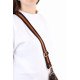 Striped Dark Brown & Tan Brown Adjustable Crossbody and Shoulder Bag and Purse Strap with Silver Clips  (1.5" wide)