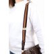 Striped Dark Brown & Tan Brown Adjustable Crossbody and Shoulder Bag and Purse Strap with Leather End (1.5" wide)