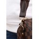 Striped Dark Brown & Tan Brown Adjustable Crossbody and Shoulder Bag and Purse Strap with Leather End (1.5" wide)