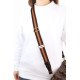 Striped Dark Brown & Tan Brown Adjustable Crossbody and Shoulder Bag and Purse Strap with Leather End (1.5" wide)