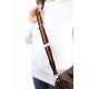 Striped Dark Brown & Tan Brown Adjustable Crossbody and Shoulder Bag and Purse Strap with Leather End (1.5" wide)