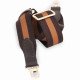 Striped Dark Brown & Tan Brown Adjustable Crossbody and Shoulder Bag and Purse Strap with Leather End (1.5" wide)