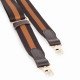 Striped Dark Brown & Tan Brown Adjustable Crossbody and Shoulder Bag and Purse Strap with Leather End (1.5" wide)