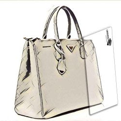 Pr.  Black Saffiano Small Tote Bag BN1874  Acrylic Bag Base Shaper, Bag Bottom Shaper