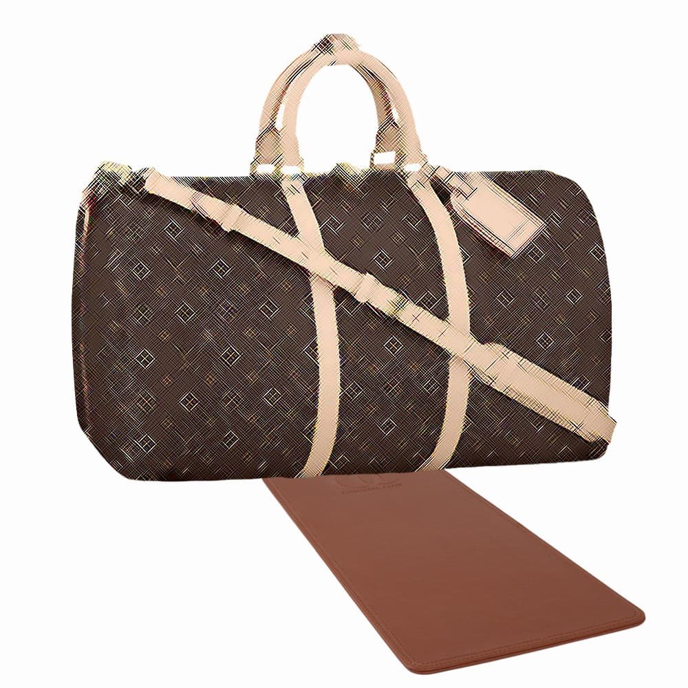 Keepall 50 Leather Bag Base Shaper in Brown, Luggage Bag Bottom Shaper