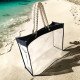 Clear Beach Tote Bag with Braided Rope Handles 