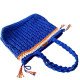 Handcrafted Crochet Tote with Tassels in Navy