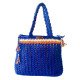 Handcrafted Crochet Tote with Tassels in Navy