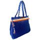 Handcrafted Crochet Tote with Tassels in Navy