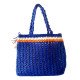 Handcrafted Crochet Tote with Tassels in Navy