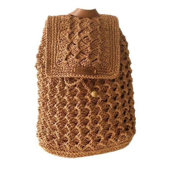 Handmade Crochet Paper Yarn Backpack