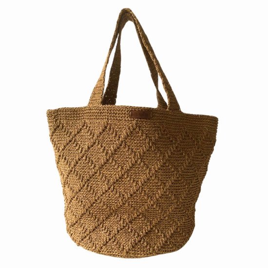 Handcrafted Crochet Tote Bag with Diamond Patterns