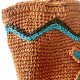 Paper Yarn Trapezoid Beach Bag in Orange and Khaki