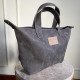 Zipper Waxed Canvas Tote Bag Small Size in Charcoal Color