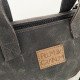 Zipper Waxed Canvas Tote Bag Small Size in Charcoal Color