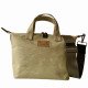 Zipper Waxed Canvas Tote Bag Small Size in Olive Green