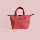 Zipper Waxed Canvas Tote Bag Small Size in Vermilion Red