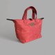 Zipper Waxed Canvas Tote Bag Small Size in Vermilion Red