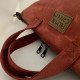 Zipper Waxed Canvas Tote Bag Small Size in Vermilion Red