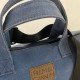 Zipper Waxed Canvas Tote Bag Small Size in Royal Blue