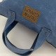 Zipper Waxed Canvas Tote Bag Small Size in Royal Blue