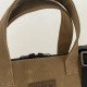 Zipper Waxed Canvas Tote Bag Small Size in Beige