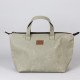 Zipper Waxed Canvas Tote Bag Large Size in Olive Green