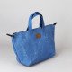 Zipper Waxed Canvas Tote Bag Large Size in Sky Blue