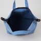 Zipper Waxed Canvas Tote Bag Large Size in Sky Blue