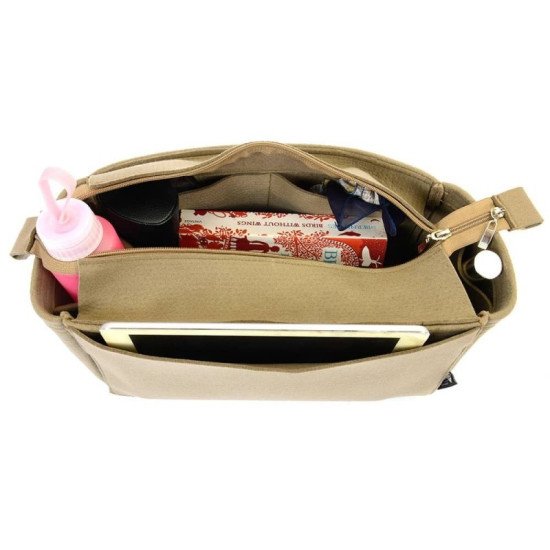Bag and Purse Organizer with Zipper Top Style for Burberry Ashby Canvas Bag