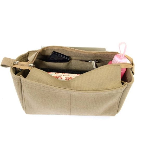 Bag and Purse Organizer with Zipper Top Style for Burberry Ashby Canvas Bag
