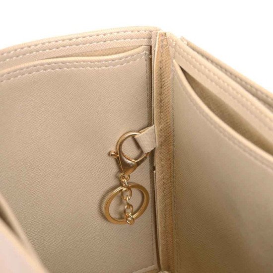 Deauville Tote Bag Vegan Leather Handbag Organizer in Ecru Color Deauville Tote Bag Vegan Leather Handbag Organizer in Ecru Color