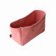 Suedette Double-Zip Style Leather Handbag Organizer in Blush Pink - Size: 30 / 18 / 14 cm