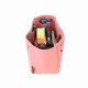 Suedette Double-Zip Style Leather Handbag Organizer in Blush Pink - Size: 30 / 18 / 14 cm