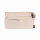 Suedette Handbag Organizer with V-zip Style in Beige - Size: 31 / 13 / 16 cm