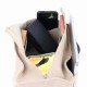 Suedette Handbag Organizer with V-zip Style in Beige - Size: 31 / 13 / 16 cm