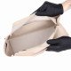 Suedette Handbag Organizer with V-zip Style in Beige - Size: 31 / 13 / 16 cm