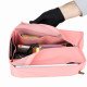 Suedette V-Zip Style Leather Handbag Organizer in Rose Pink - Size 30 cm(11.8")|18 cm (7.08") |14 cm (5.5")