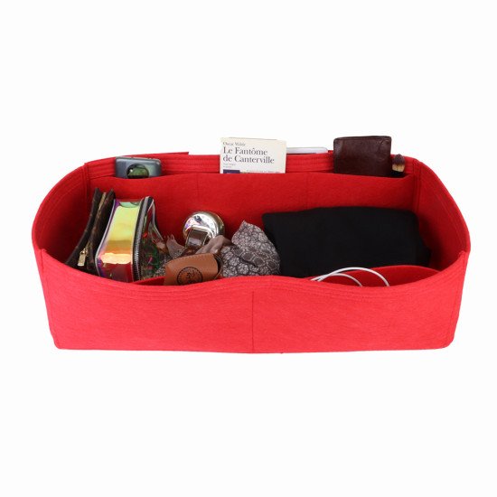 Felt Handbag Organizer without Round Holders in Red - Size: 58 / 18 / 24 cm