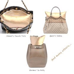 Satin Pillow Luxury Bag Shaper in Medium-Size For Designer Bags (Champagne) - More colors available