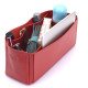 Cuy. Classic Leather Totes Vegan Leather Bag Organizer in Cherry Red Color