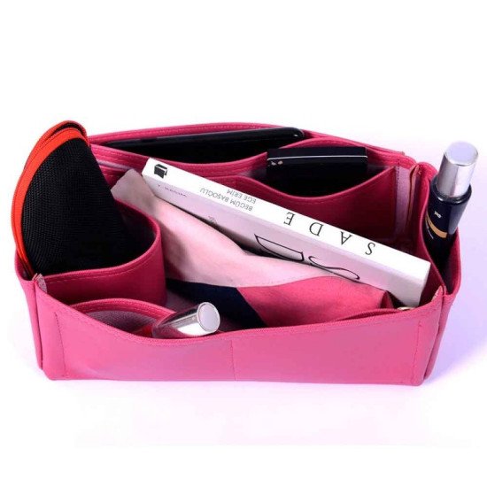 Victoria II 35 Vegan Leather Handbag Organizer in Fuchsia Color