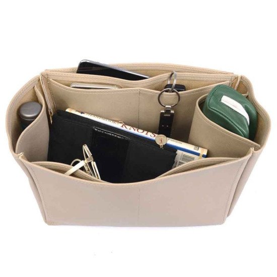 Garden Party 36 Vegan Leather Handbag Organizer in Dark Beige Color Garden Party 36 Vegan Leather Handbag Organizer in Dark Beige Color