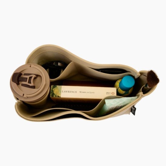 Lindy 26 / 30 / 34 Suedette Singular Style Leather Handbag Organizer (Beige) (More Colors Available) Lindy 26 / 30 / 34 Suedette Singular Style Leather Handbag Organizer (Beige) (More Colors Available)