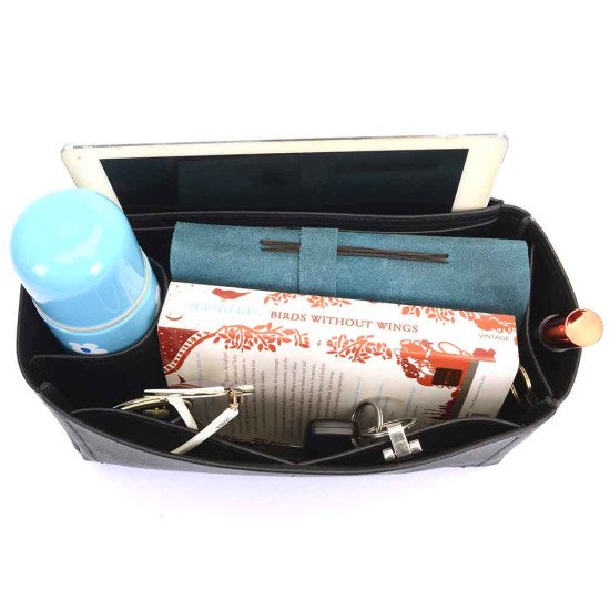 Alexa Regular Deluxe Leather Handbag Organizer in Black Color
