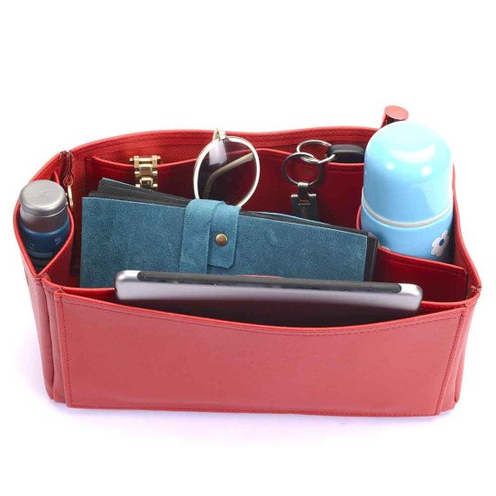 Alma PM Vegan Leather Handbag Organizer in Cherry Red Color Alma PM Vegan Leather Handbag Organizer in Cherry Red Color