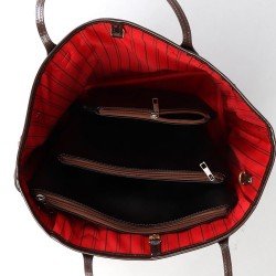 Bag in Bag Slim Organizer Inserts Set Of 3 in Vegan Leather and Black