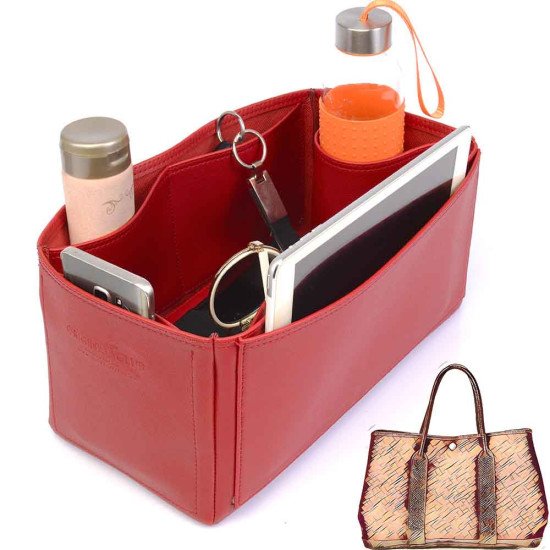  Vegan Leather Bag Base Shaper in Cherry Red Color
