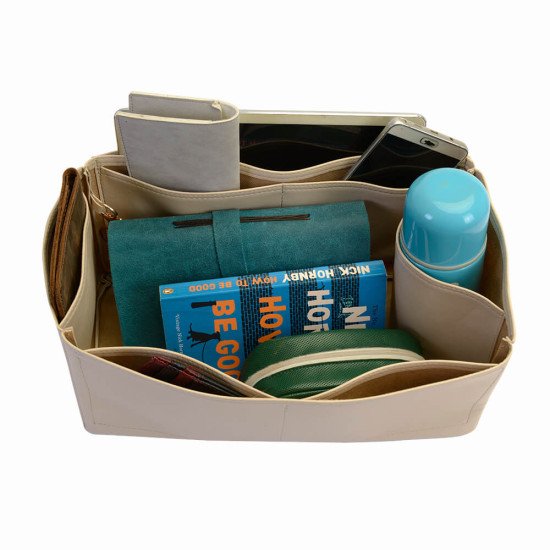 Bayswater Vegan Leather Bag Organizer in Ecru Color