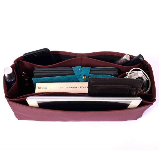 Berri MM Vegan Leather Handbag Organizer in Maroon Color Berri MM Vegan Leather Handbag Organizer in Maroon Color